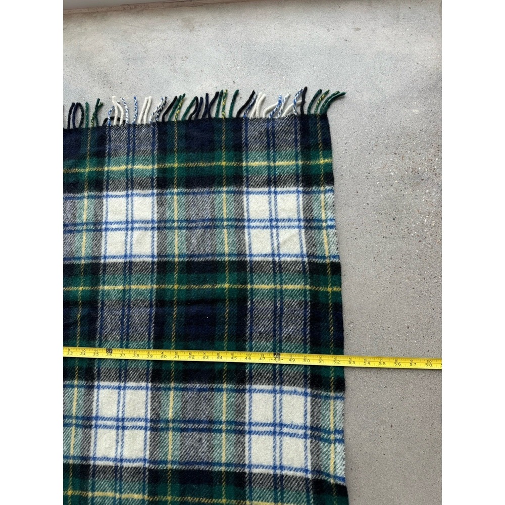 Vintage Highland Home Industries 100% Wool Scotland Fringed Throw Blanket 52x58 - Picture 4 of 5